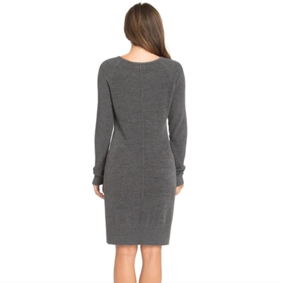 🍒NWT🍒 BAREFOOT DREAMS DARK GRAY LONG SLEEVE DRESS - Picture 9 of 10